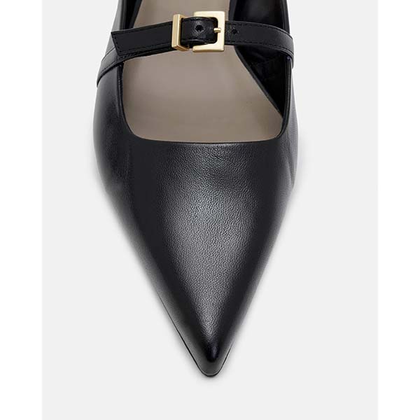 Allsaints Australia Womens Shar Leather Flat Shoes Black AU97-467